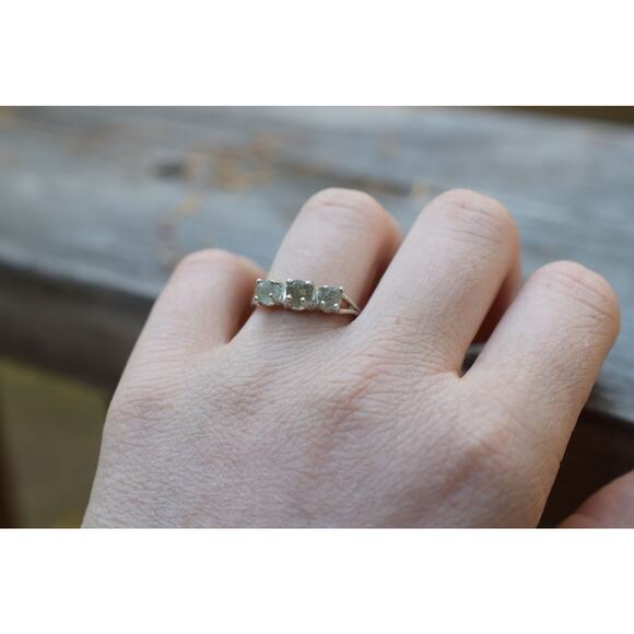 Natural Sapphire Ring, raw sapphire ring, unique sapphire ring, raw gem ring - Picture 1 of 5